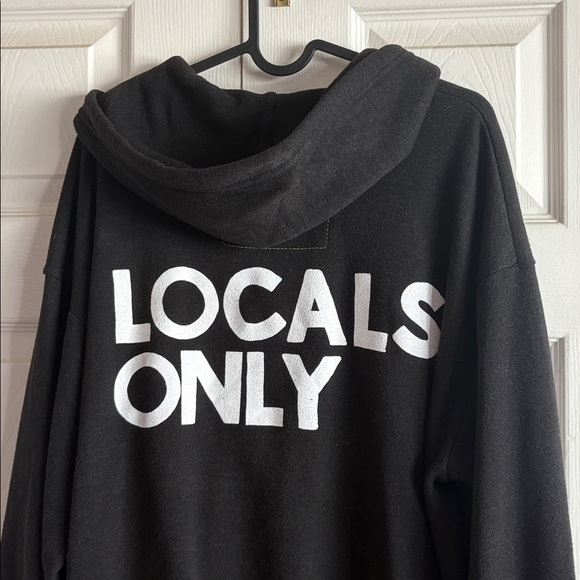 AVIATOR NATION LOCALS ONLY RELAXED ZIP HOODIE - BLACK - Picture 5 of 8